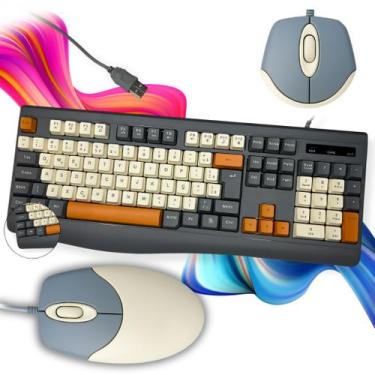 Imagem de Kit Teclado e mouse Com Fio ABNT2 Combo Teclado e Mouse com Fio Membra