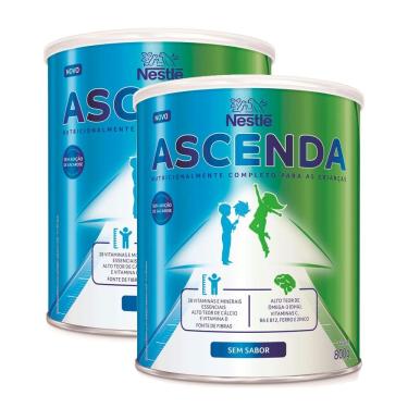 Imagem de Kit 2 Suplemento Alimentar Nestlé Ascenda Sem Sabor 800g
