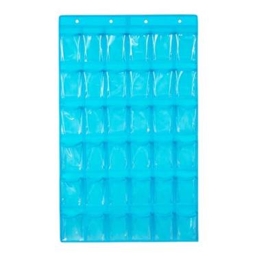 Imagem de SiaBiced Quadro de bolso para sala de aula, organizador suspenso para celulares, organizador de bolso multiuso para armário doméstico e dormitório, Azul
