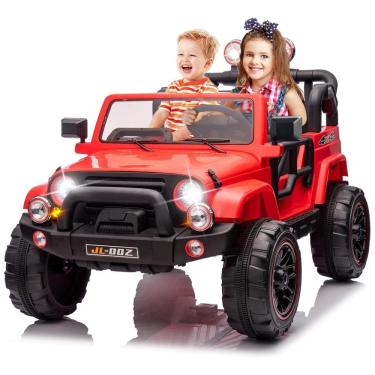 Imagem de Carro, Carrinho Elétrico Infantil Off Road a Bateria 12V 2 Assentos com Controle Remoto e MP3, FITNESSCLUB, Vermelho