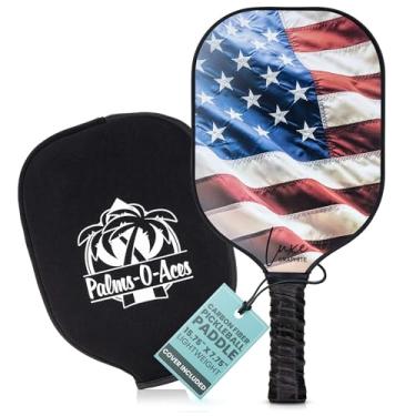 Imagem de Palms-O-Aces Raquete de pickleball de fibra de carbono | Raquete leve para jogadores adultos e profissionais, textura giratória | Face de grafite Toray T700, núcleo de favo de mel de polipropileno |