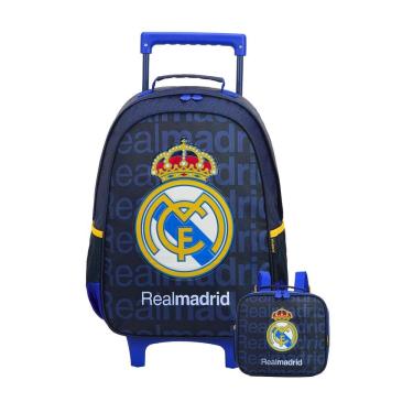 Imagem de Kit Escolar Mochila De Rodinha+Lancheira Térmica Real Madrid