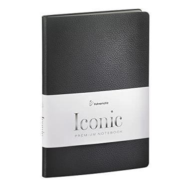 Imagem de Caderno "Iconic", A5, Preto, Couro Genuíno, 100g/m², pontilhado, 96 folhas