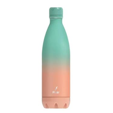 Imagem de Garrafa de água FLAIR (AQUAGREEN -CORAL PINK, 1000, POP) Frasco de aço inoxidável isolado a vácuo de parede dupla - 1000 ml, certificado BIS, 1Ltr, à prova de vazamento, livre de BPA, sem ferrugem