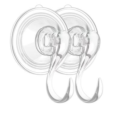 Imagem de Ganchos transparentes com ventosa, pequenos ganchos de sucção de chuveiro, removíveis e reutilizáveis para cozinha, quarto, sala de estar