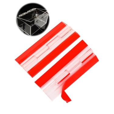 Imagem de 2 peças dobradiça acrílica transparente pequenas dobradiças de plástico dobradiça de piano contínua dobradiça dobrável autoadesiva ferramentas para armário gaveta móveis aquário artesanato DIY suporte