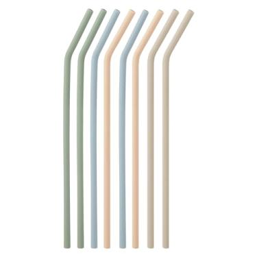 Imagem de 8 canudos de silicone reutilizáveis e livres de BPA – Canudos para beber padrão de grau alimentício, canudos reutilizáveis para viagem