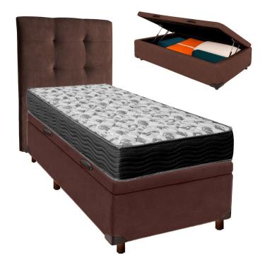 Imagem de Kit Cama Box Bau + Cabeceira + Colchão Solteiro D33 - Iso100 - Ortobom