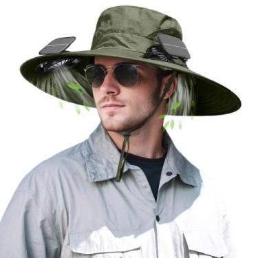 Imagem de Ventiladores duplos de aba larga Hat InKarts Solar Power Wide Brim UPF