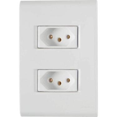 Imagem de Conjunto Tomada Dupla 20A 4x2 Branca 57170266 Tramontina Liz