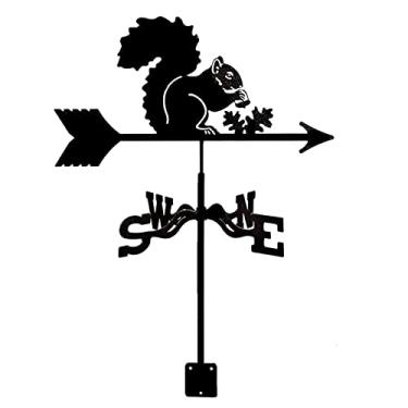 Imagem de Ornamento de esquilo de cata-vento para casa de fazenda, suporte indicador de direção do vento, medição profissional com metal ao ar livre, resistente à corrosão, fácil de montar