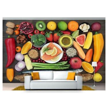 Imagem de Papel De Parede Frutas Vegetais Sacolão 3D Al225 - Você Decora