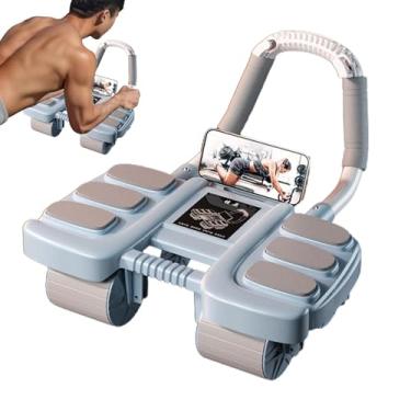 Imagem de Rolo de roda abdominal - Rolo de roda abdominal de rebote automático, equipamento de treino de núcleo de roda abdominal de 4 rodas com suporte de telefone, treinador abdominal para academia em casa