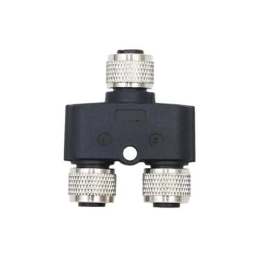 Imagem de Conector tipo Y M12 Plugue de sensor 3/4/5/8/12 pinos, adaptador macho-fêmea três vias para conexões elétricas(3 Female,8pin A type)