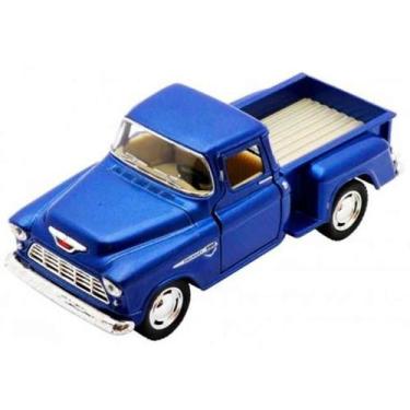 Imagem de Miniatura Carro Chevy Stepside Pick-up 1955 1/32  (Azul Fosco) - Toy K