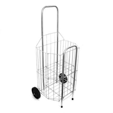 Imagem de Carrinho Maleiro Reforçado de Feira e Compras – 60kg de Capacidade, Dobrável e Resistente(PRATEADO)