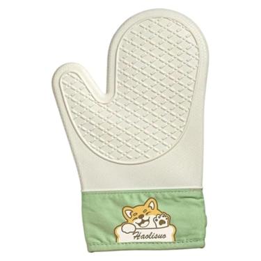 Imagem de MotiveTech Luva de silicone para forno, ao calor, luva de cozinha para cozinhar e assar churrasco, Cão Cinza