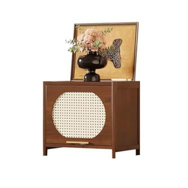 Imagem de hezhuhe2258 Aparador de sala de jantar pequeno de camada única aparador baixo canto armazenamento mesa sala de estar estante armazenamento e armário de exibição