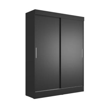 Imagem de Guarda-Roupa Orazio 2 Portas de Correr 2 Prateleiras Quarto (Preto Fosco)