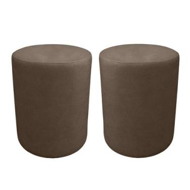 Imagem de Kit 2 Puff Cilindro Live para Sala e Quarto Suede  - LH Decor - Los He