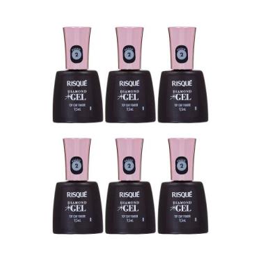 Imagem de Kit Top Coat Fixador Risqué Diamond Gel 9,5ml - 6 UN