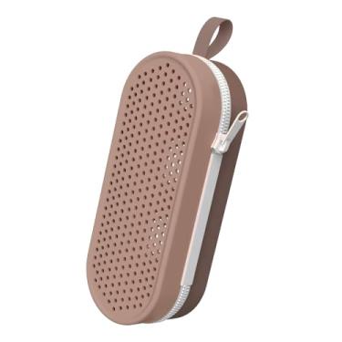 Imagem de Estojo de Silicone Escolar com Zíper, Marrom, Grande Capacidade, Design Criativo, 18,5x5,2x7,2 cm, para Lápis e Canetas