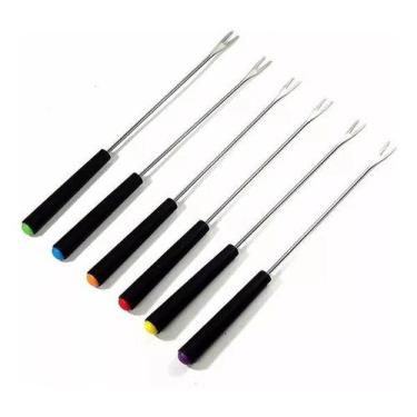 Imagem de Conjunto de Garfos para Fondue Aço Inox 6 Peças - Hauskraft, Preto, 6