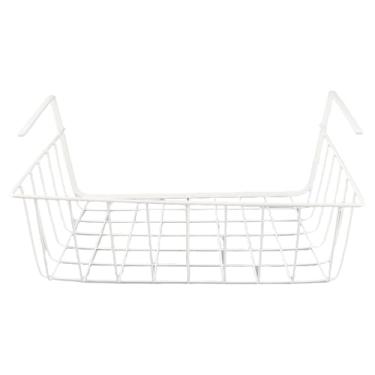 Imagem de Generic Cesta de Armazenamento Sob a Prateleira Cesta de Suspensão de Metal Durável para Cozinha Despensa Organizador de Economia de Espaço para Escritório (L Branco)