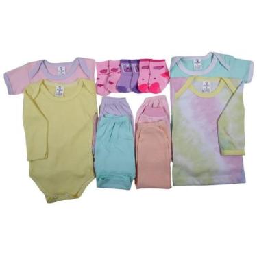 Imagem de Kit C/11 Peças Roupas De Bebê Maternidade Camiseta + Mijão - Batutinha