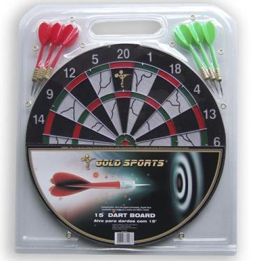 Imagem de Jogo Dardo Gold Sports 15"  c/6 setas 08g, Unissex, Único, Colorido
