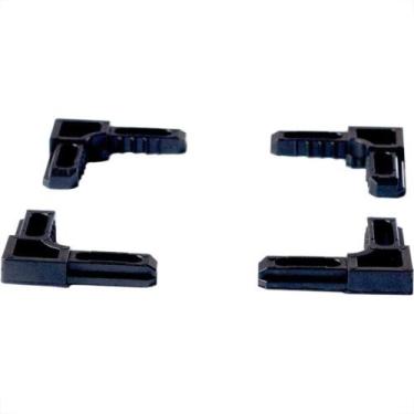 Imagem de Acessorio Canto Para Perfil Tela Mosquiteira Decal 009 Preto Kit Com 4