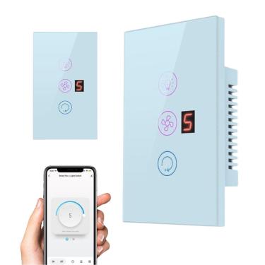 Imagem de Painel de Interruptor Inteligente COIBEU para Ventilador Função Wifi 2.4ghz Touch App Tuya
