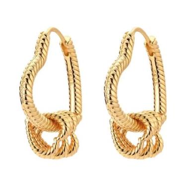 Imagem de Brincos De Argola Com Pingente Em Prata Esterlina 925 Ouro Rosé Para M