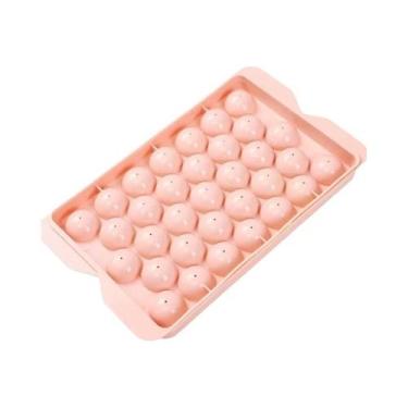 Imagem de Forma De Gelo Circular De Silicone Com 33 Grelhas E Caixa De Armazenam