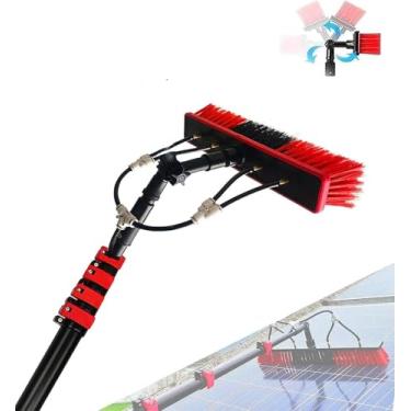 Imagem de Kit de limpeza de painel solar com poste telescópico e cabeça de escova alimentada por água (3 m) equipamento de limpeza de telhado para limpeza fotovoltaica e de janelas