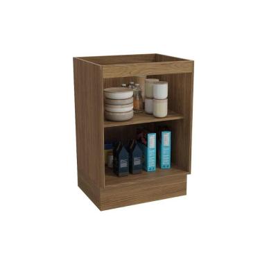 Imagem de Balcão De Cozinha Botanic M629 1 Porta 60cm P/ Cooktop Nogueira/fendi/nogueira