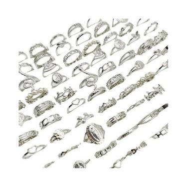 Imagem de Anéis De Dedo Em Cor Prata Com Pérolas, 30 Peças, Joias De Festa Em Fo