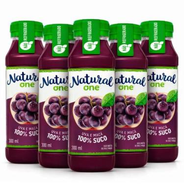 Imagem de Kit 5 Suco de Uva e Maçã NATURAL ONE Ambiente 300ml