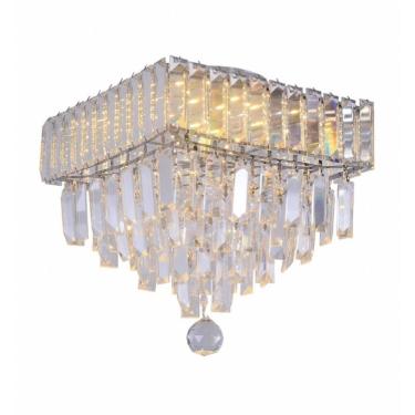 Imagem de Pendente Quadrado Dueto 300 Cristal Transparente 4x G9 - 15050828 - Taschibra