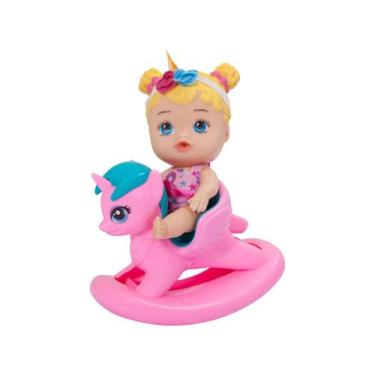 Imagem de Linda Boneca Little Dolls Balancinho Unicórnio - Divertoys, Colorido, 