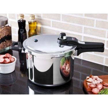 Imagem de Panela de Pressão Eterna 22 cm 6 L em Alumínio Polido Nigro, 6L, Prata