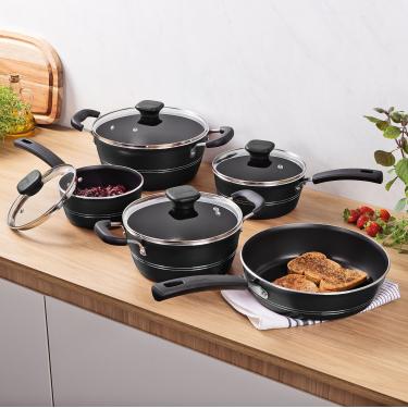 Imagem de Jogo de Panelas Tramontina Sicília Preto 5 Peças Conjunto de Panelas Alumínio Antiaderente