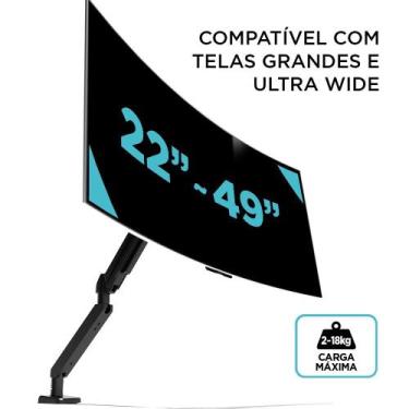 Imagem de Suporte ELG Mesa Articulado Pistão A Gás Monitor 22 A 49 F100MAX Cor P