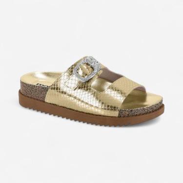 Imagem de Tamanco Flat Moleca Metalizado Dourado, Dourado, 35