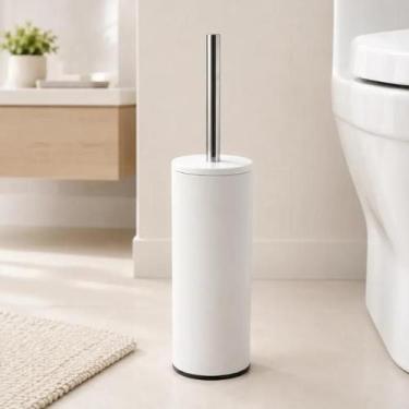 Imagem de Escova Sanitária Com Cabo Aço Inox Banheiro Matte Powermaid