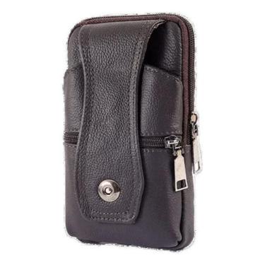 Imagem de Pochete Carteira Cintura Couro Legítimo,shoulder,cartucheira - NoBrand