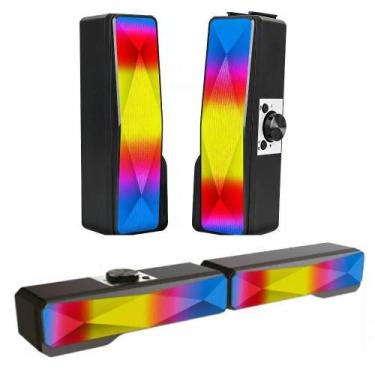 Imagem de Soundbar Knup Brasil Multimídia RGB 10W RMS 5V USB Preto