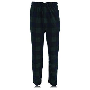 Imagem de Hanes Calça de dormir xadrez masculina de microlã, Búfalo azul-marinho/verde, Medium