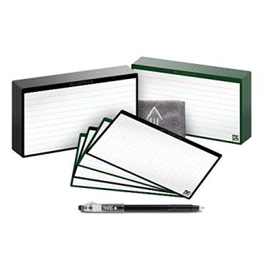 Imagem de Rocketbook Cloud Cards – Cartões de notas reutilizáveis ecológicos com 1 caneta Pilot FriXion ColorStick e 1 pano de microfibra incluído – Conjunto único de 80 (7,6 cm x 12,7 cm)