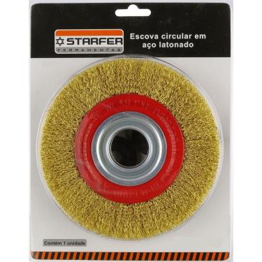 Imagem de 4 Unid. Escova Circular Em Aço Latonado Starfer 6x5/8 Pol.